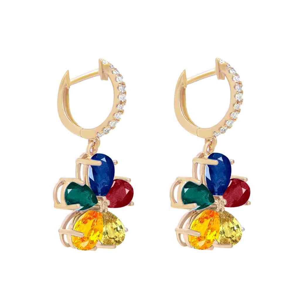 Rainbow Huggie Hoop Earrings ER21162AMS
